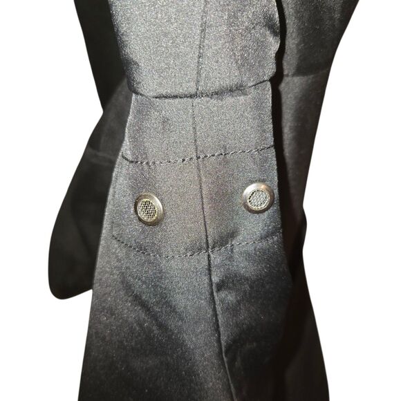 Banana Republic VTG '04 Black Polyester Knee Length Mac Raincoat Men's Sz XL - Picture 9 of 13